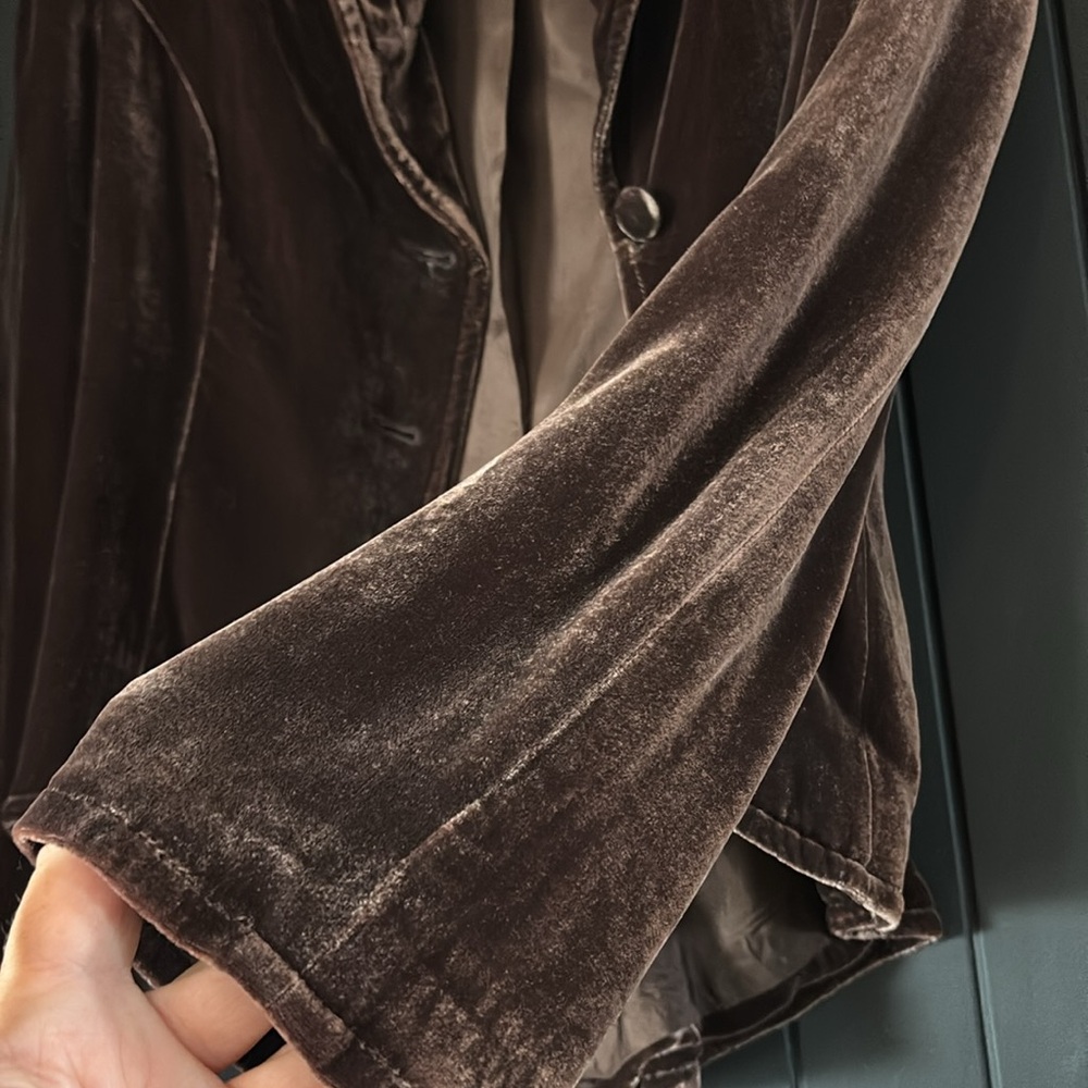 Ideology Velvet cropped opera type chestnut Blazer - Picture 7 of 8